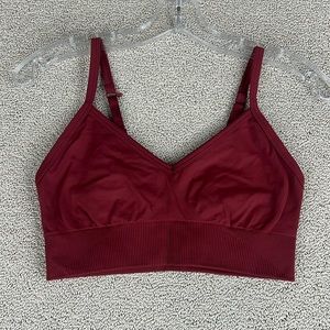 Lululemon Ebb To Street Bra II Sports Bra Womens Size 6 Red Merlot Ribbed